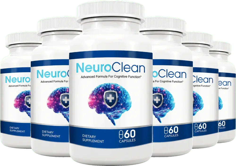 Several bottles of NeuroClean Advanced Formula for Cognitive Function capsules